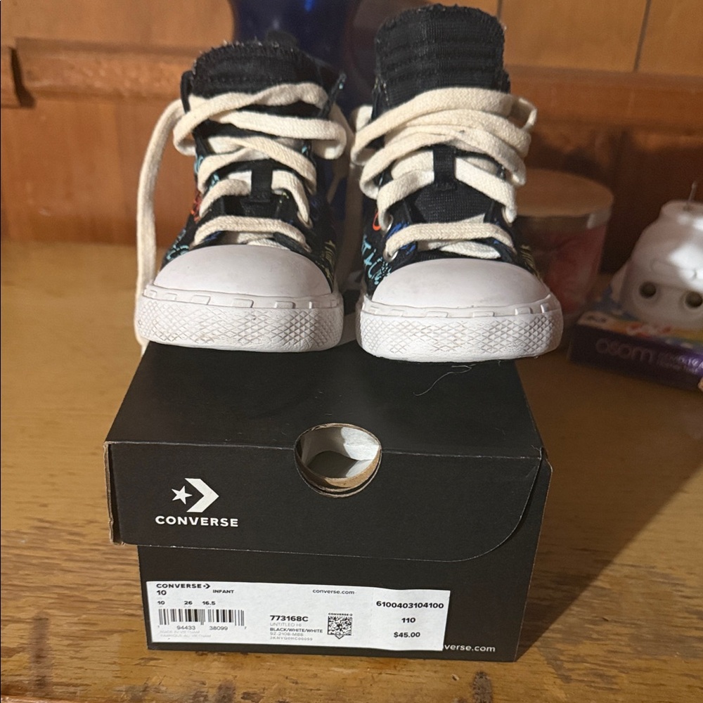 Converse Kids High-Top Sneakers - Black, White, and Blue